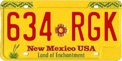 NM license plate 634RGK