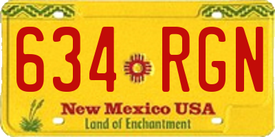 NM license plate 634RGN