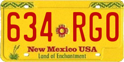 NM license plate 634RGO