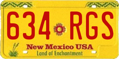 NM license plate 634RGS