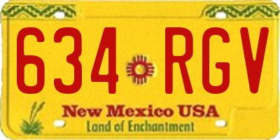 NM license plate 634RGV