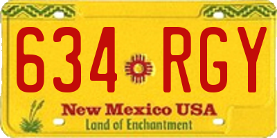 NM license plate 634RGY