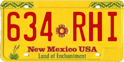 NM license plate 634RHI