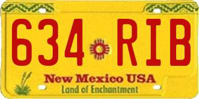 NM license plate 634RIB