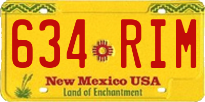 NM license plate 634RIM