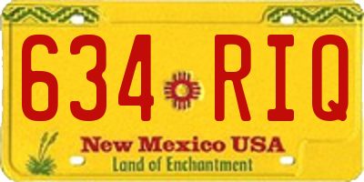NM license plate 634RIQ