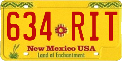 NM license plate 634RIT