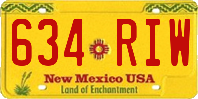 NM license plate 634RIW
