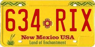 NM license plate 634RIX
