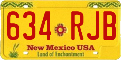 NM license plate 634RJB