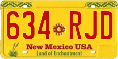 NM license plate 634RJD