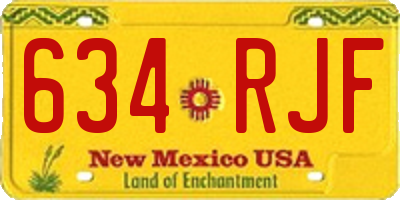 NM license plate 634RJF