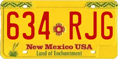 NM license plate 634RJG