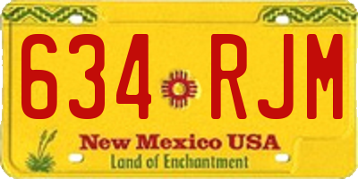 NM license plate 634RJM