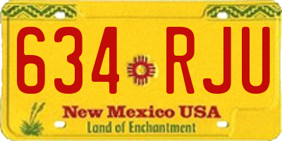 NM license plate 634RJU