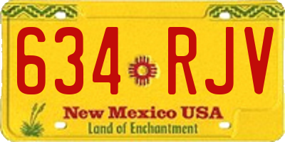 NM license plate 634RJV