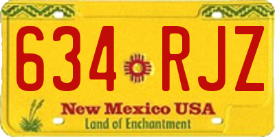 NM license plate 634RJZ