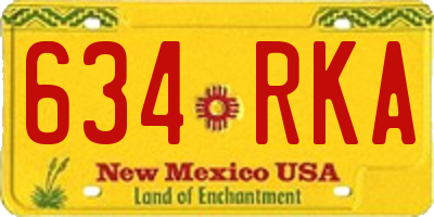 NM license plate 634RKA