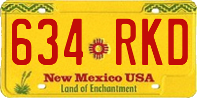 NM license plate 634RKD