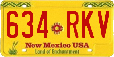 NM license plate 634RKV