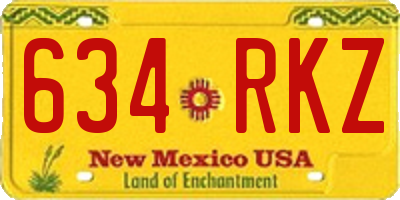 NM license plate 634RKZ