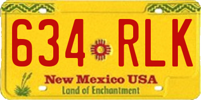 NM license plate 634RLK