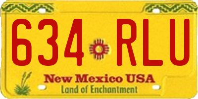 NM license plate 634RLU