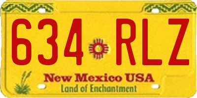 NM license plate 634RLZ