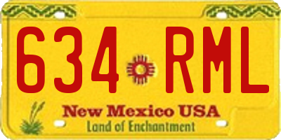 NM license plate 634RML