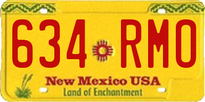 NM license plate 634RMO