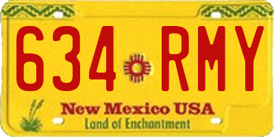 NM license plate 634RMY