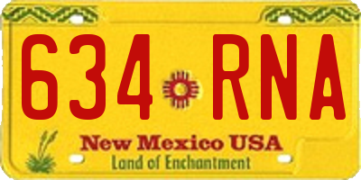 NM license plate 634RNA
