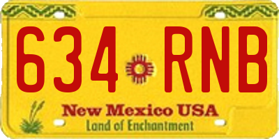 NM license plate 634RNB