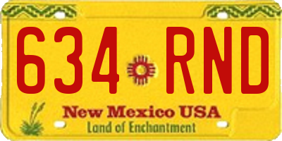 NM license plate 634RND