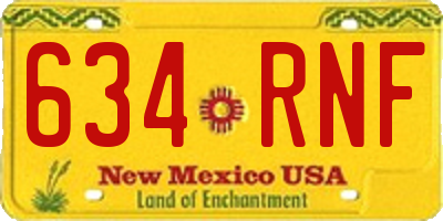 NM license plate 634RNF