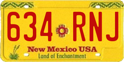 NM license plate 634RNJ
