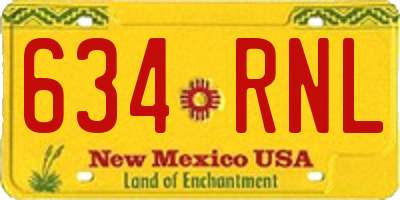 NM license plate 634RNL