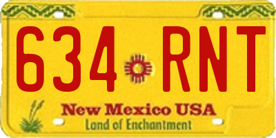 NM license plate 634RNT