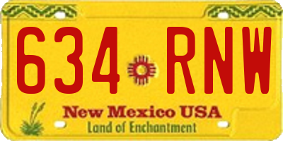 NM license plate 634RNW