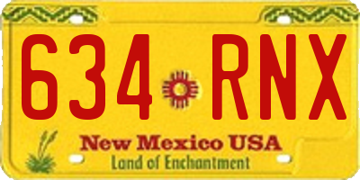 NM license plate 634RNX