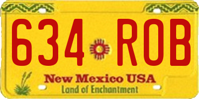NM license plate 634ROB