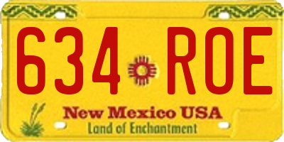 NM license plate 634ROE