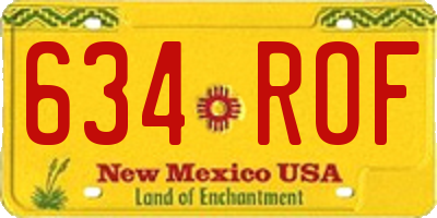 NM license plate 634ROF