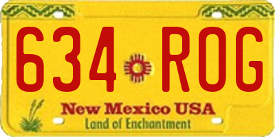 NM license plate 634ROG