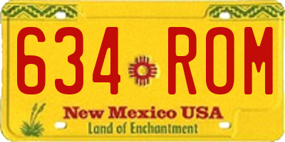 NM license plate 634ROM