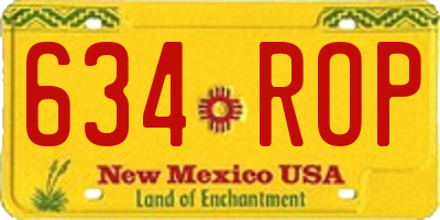 NM license plate 634ROP