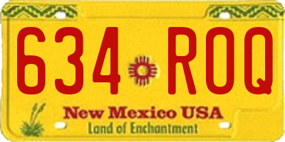 NM license plate 634ROQ