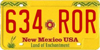 NM license plate 634ROR