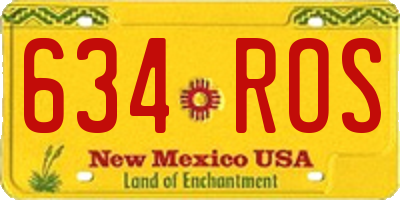 NM license plate 634ROS