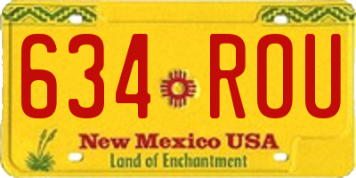 NM license plate 634ROU
